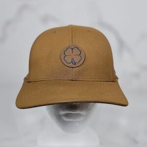 Black Clover Golf Hat‎ Cap Men's L/XL Gold Fitted Stretch Embroidered Logo